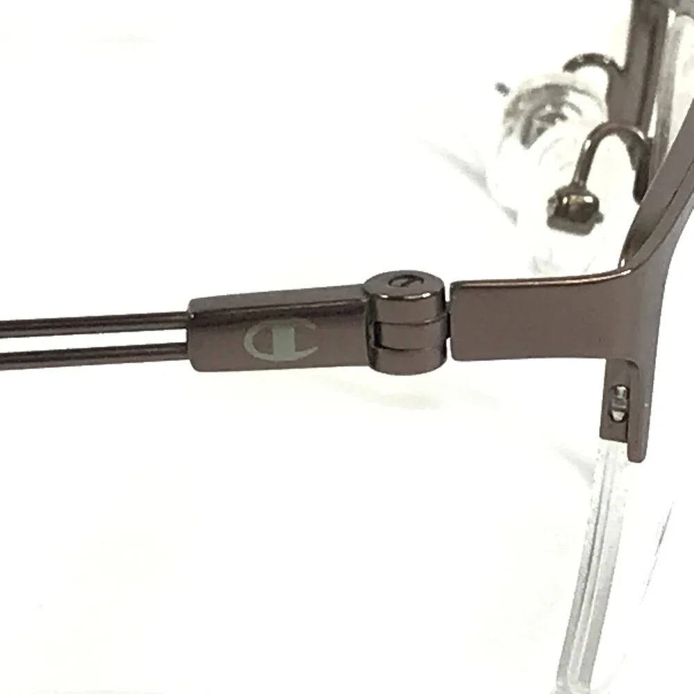 Champion Eyeglasses Frames PUSHX C02 Gunmetal Rectangle Half Rim 61-19-150